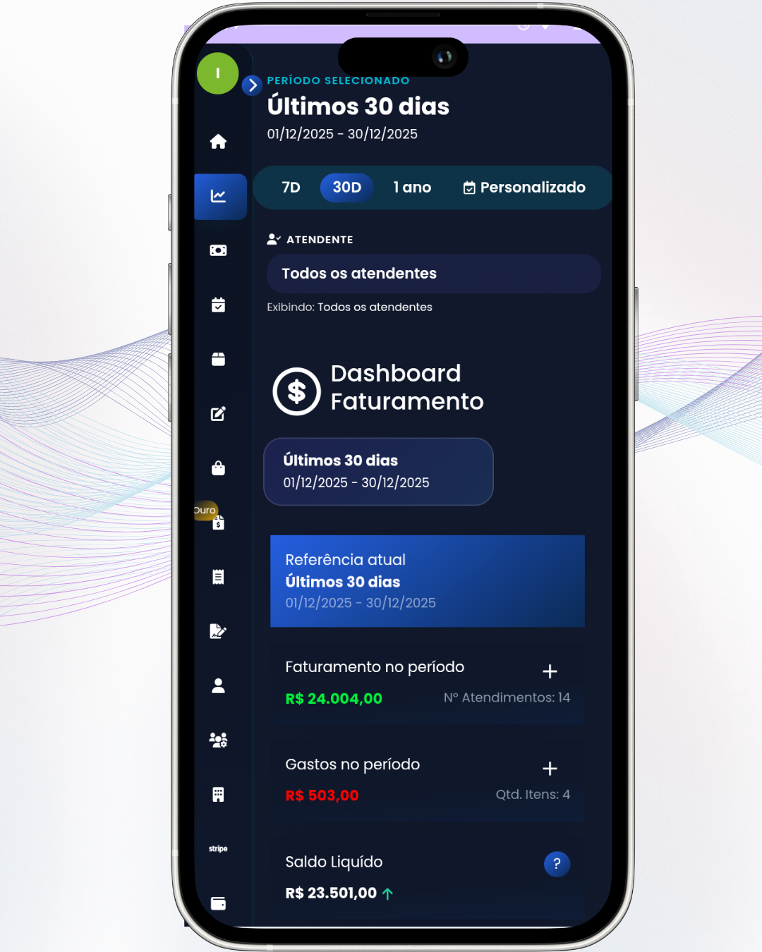Feche o dia e veja o resultado