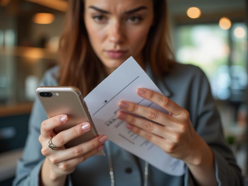 Manicure frustrada com agenda desorganizada e telefone tocando