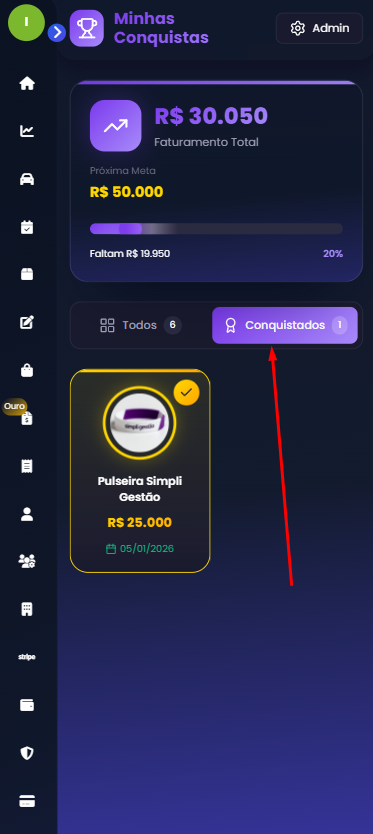 Imagem da release Prêmios e recompensas por faturamento