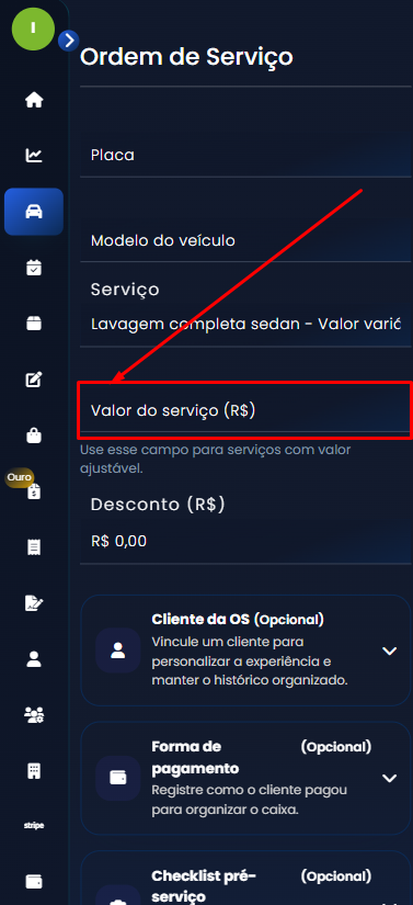 Imagem da release Valores Flexíveis por Ordem de Serviço - Controle Dinâmico de Serviços